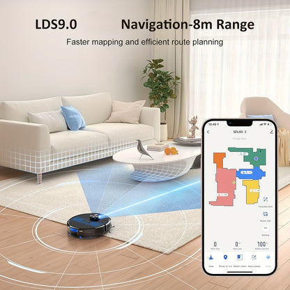 Robot aspirateur laveur, 24 Zones Interdites pour Poils d'Animaux pour nettoyage domestique et cuisine – vue détaillée 4