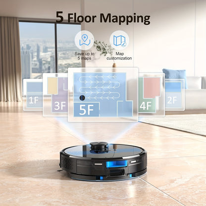 Robot aspirateur laveur, 24 Zones Interdites pour Poils d'Animaux pour nettoyage domestique et cuisine – vue détaillée 9