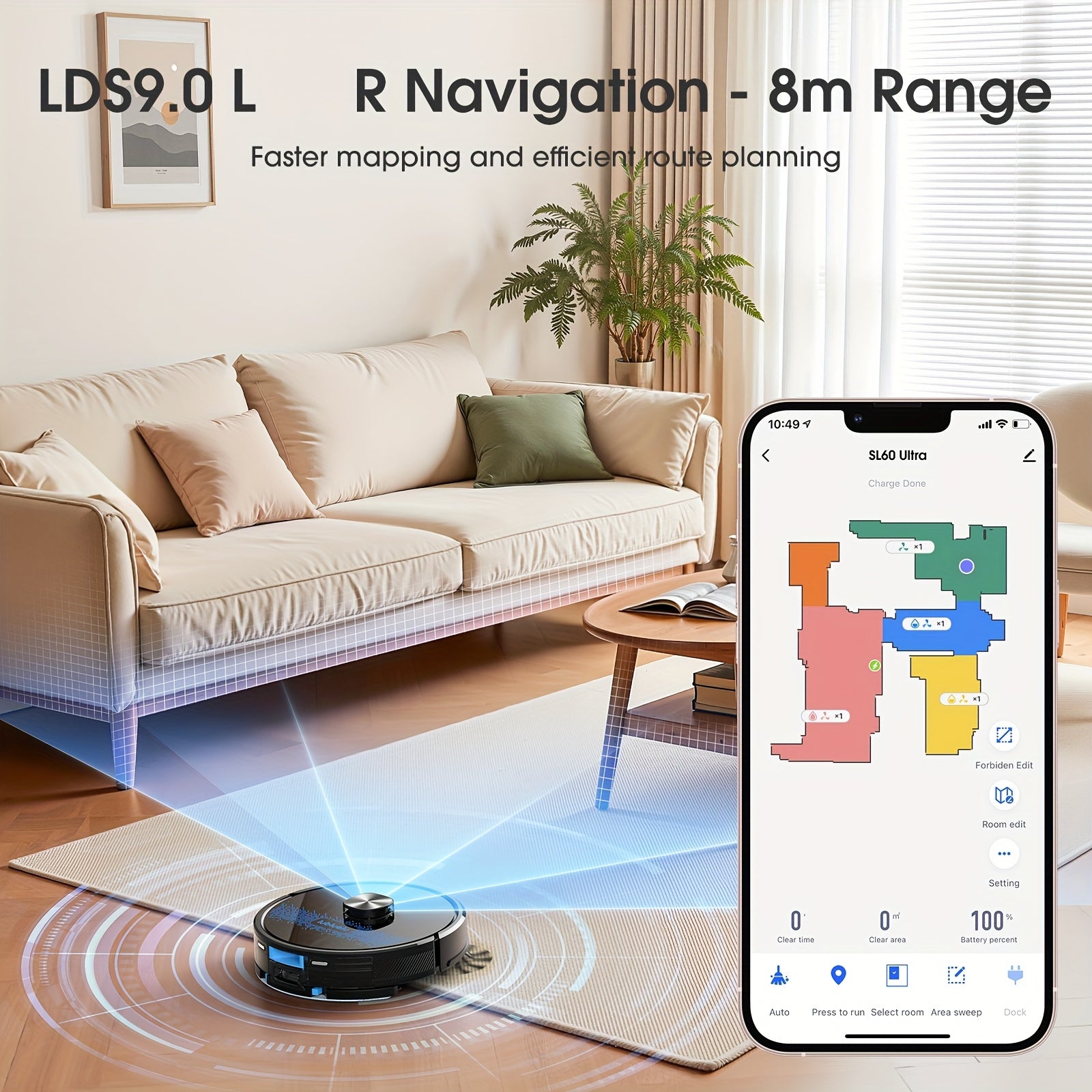 Robot aspirateur laveur, 5 Cartes pour nettoyage domestique et cuisine – vue détaillée 11