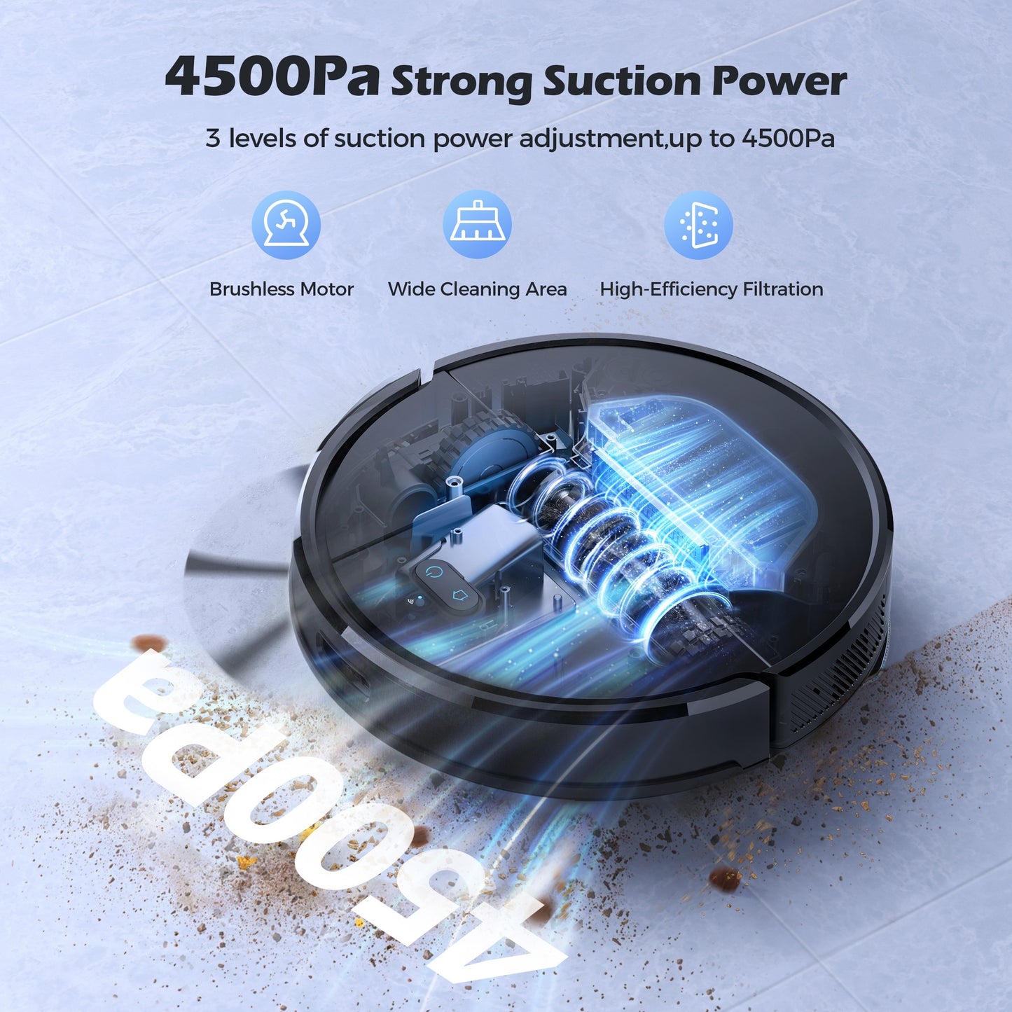 Robot aspirateur laveur, 5 Cartes pour nettoyage domestique et cuisine – vue détaillée 13