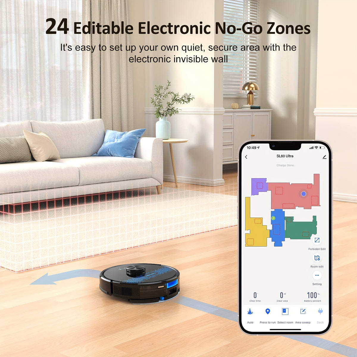 Robot aspirateur laveur, 5 Cartes pour nettoyage domestique et cuisine – vue détaillée 14