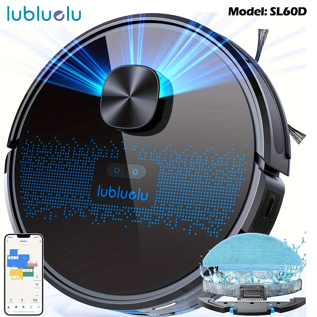 Robot aspirateur laveur, 5 Cartes pour nettoyage domestique et cuisine – vue détaillée 16