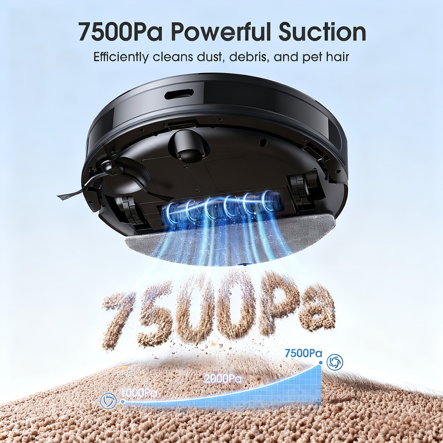 Robot aspirateur laveur, 9,98cm pour nettoyage domestique et cuisine – vue détaillée 2