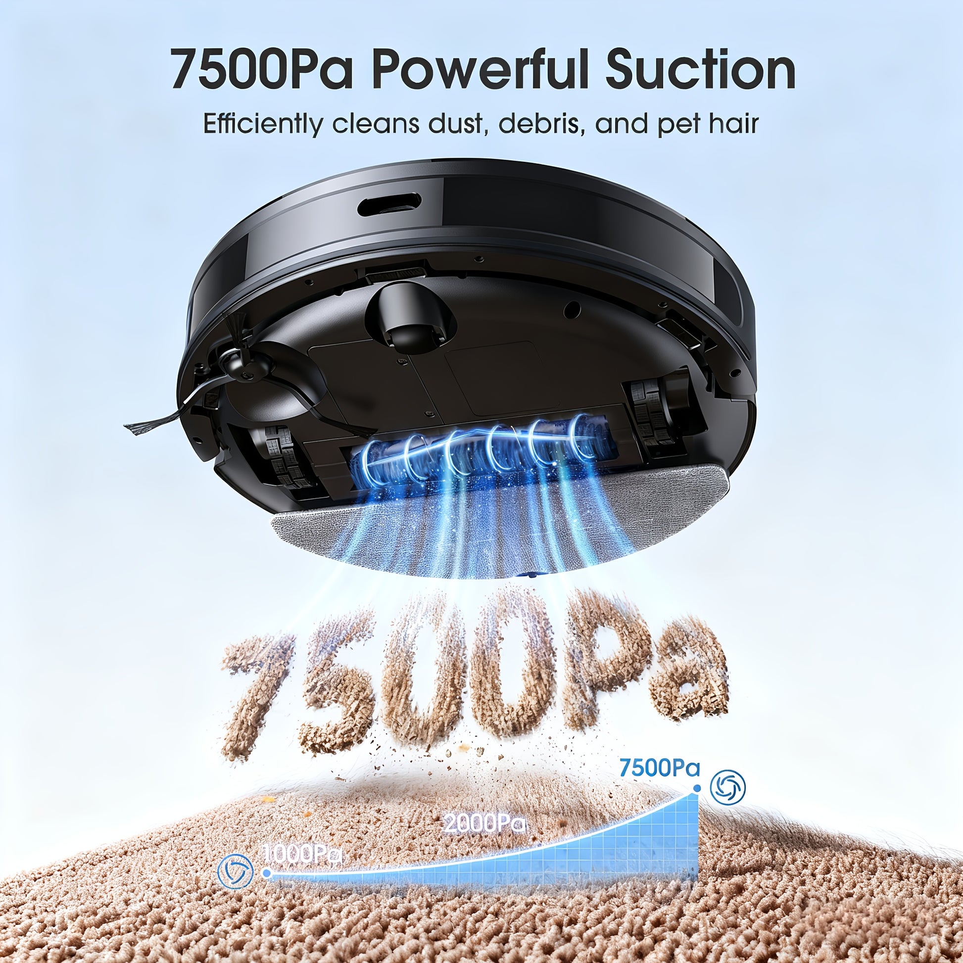 Robot aspirateur laveur, 9,98cm pour nettoyage domestique et cuisine – vue détaillée 2