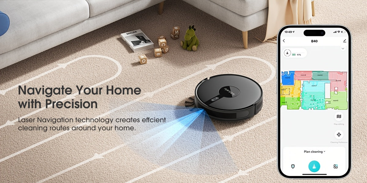Robot aspirateur laveur, 9,98cm pour nettoyage domestique et cuisine – vue détaillée 11
