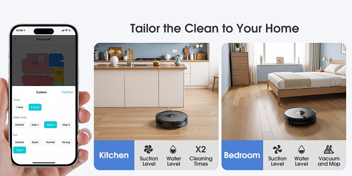 Robot aspirateur laveur, 9,98cm pour nettoyage domestique et cuisine – vue détaillée 18