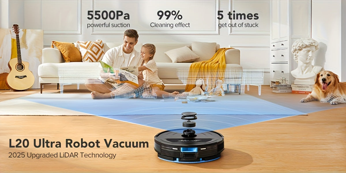 Robot aspirateur laveur, Aspirateur Robotique 3-en-1 pour cuisine et nettoyage domestique – vue détaillée 12