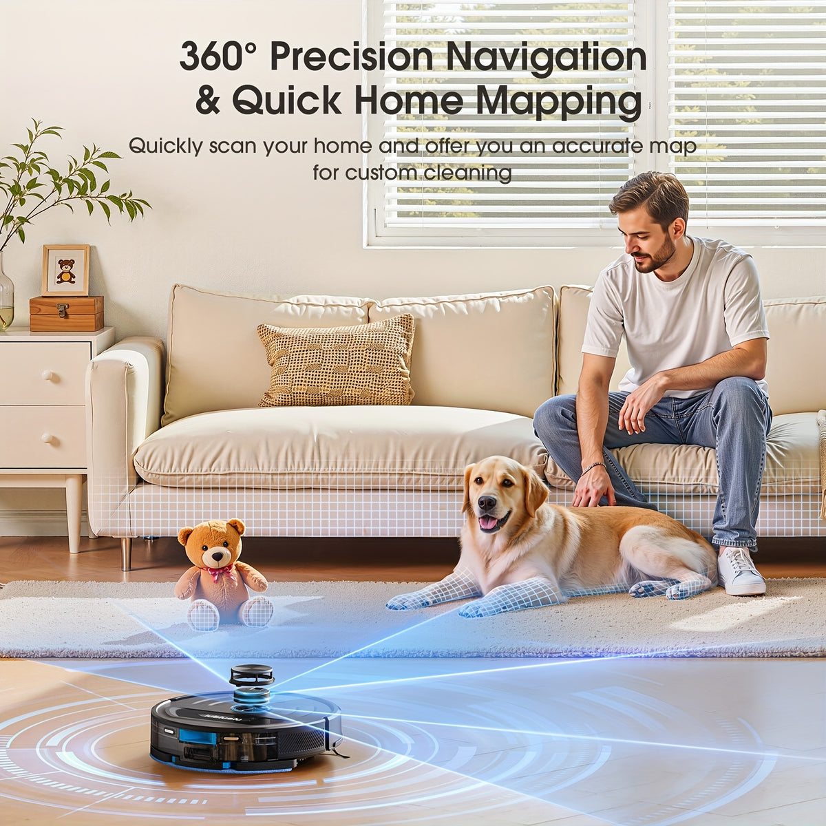 Robot aspirateur laveur, Aspirateur Robotique 3 en 1 pour nettoyage domestique – vue détaillée 12