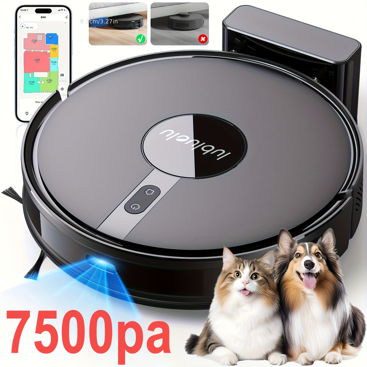 Robot aspirateur laveur, Black2-B40 pour nettoyage domestique et cuisine – vue détaillée 2