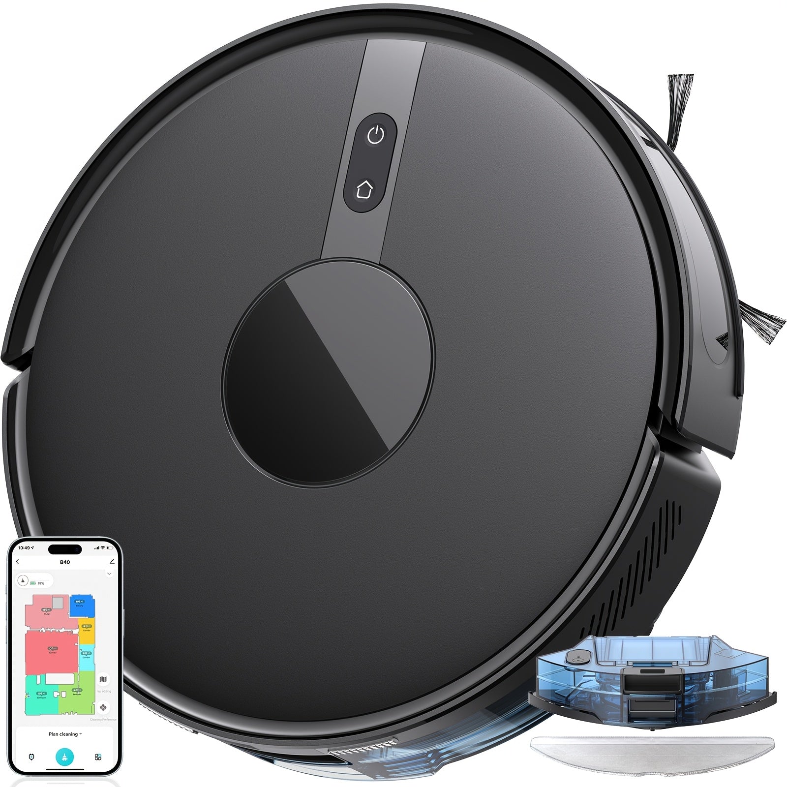 Robot aspirateur laveur, Black2-B40 pour nettoyage domestique et cuisine – vue détaillée 3
