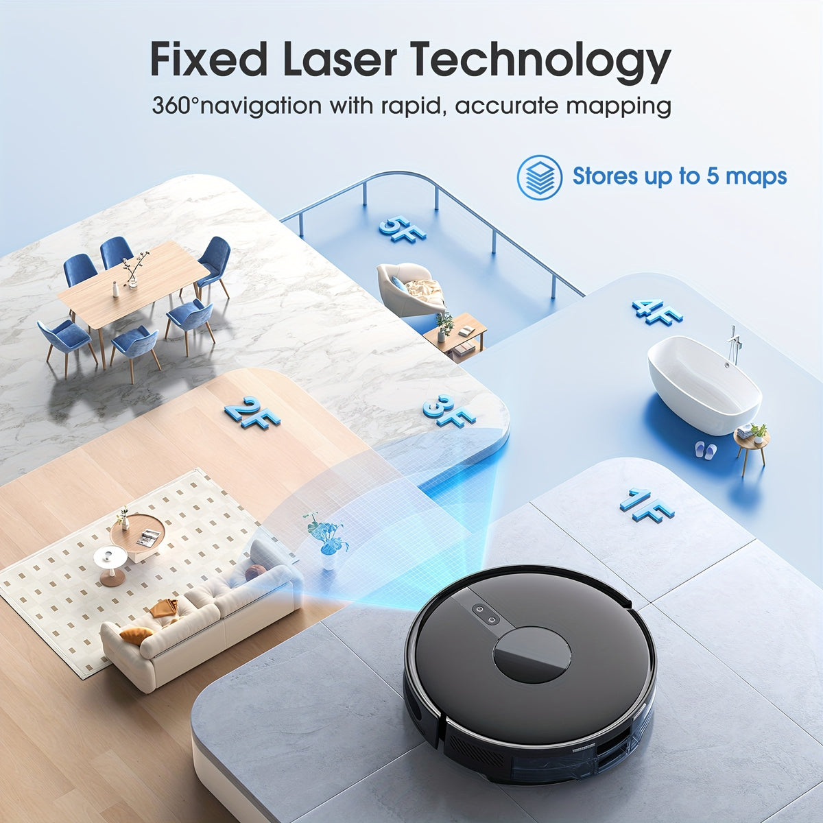 Robot aspirateur laveur, Black2-B40 pour nettoyage domestique et cuisine – vue détaillée 8