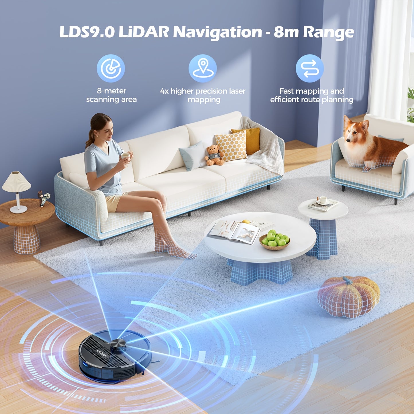 Robot aspirateur laveur pour nettoyage domestique et cuisine – vue détaillée 4