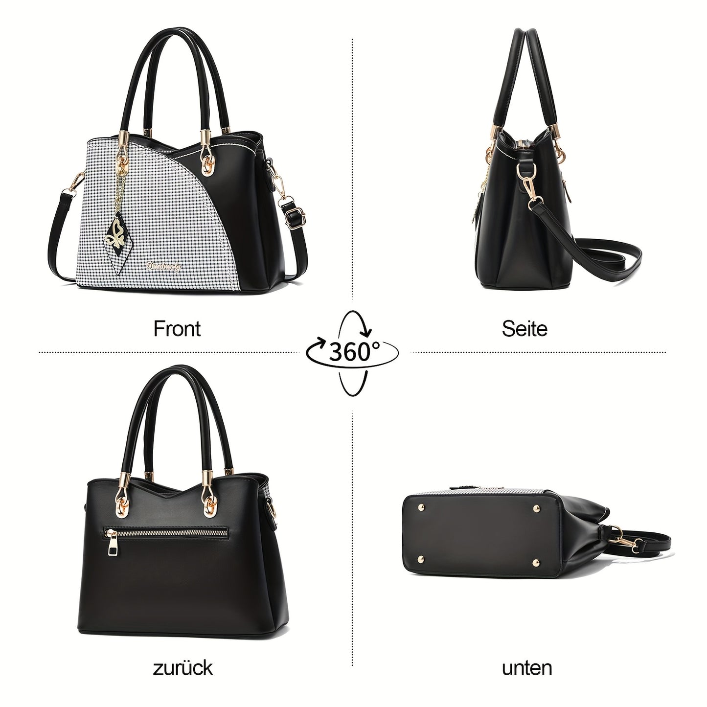 Sac à main, Gris et noir pour femme et quotidien – vue détaillée 3