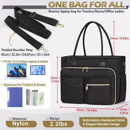 Sac d'enseignant Sac, Noir pour ordinateur portable Sacoche pour femmes et infirmières – vue détaillée 5