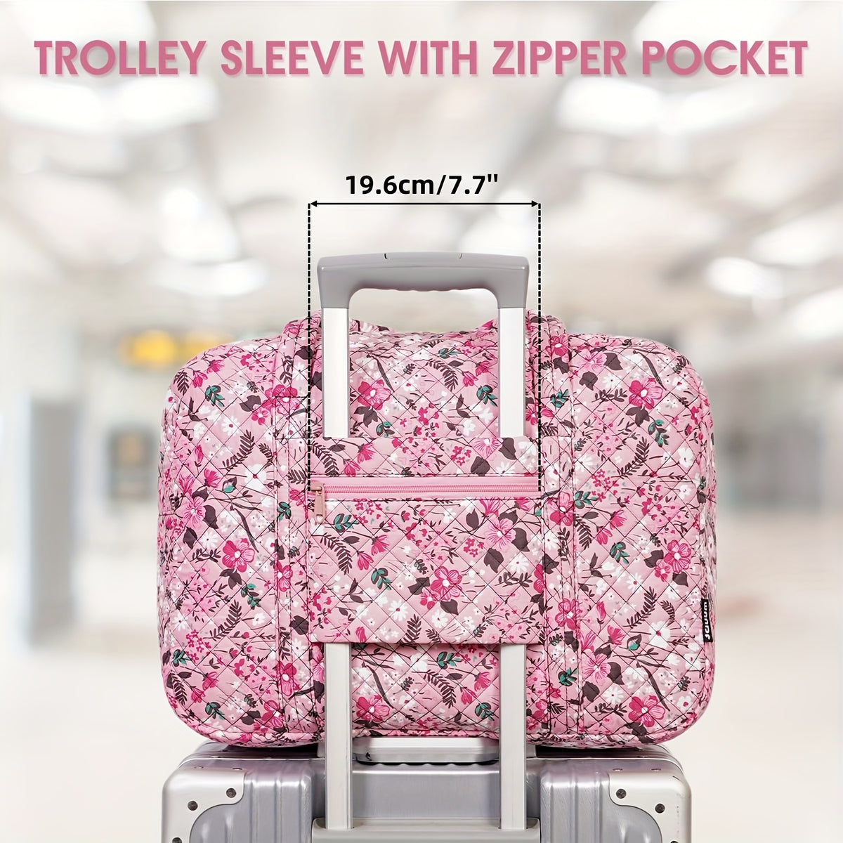 Sac de Sport et Voyage, Imprimé Léopard Rose pour camping et voyage – vue détaillée 6