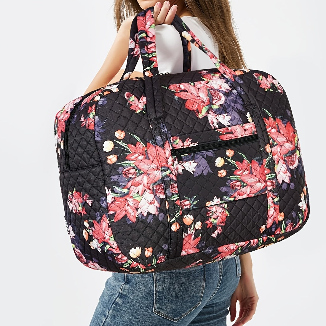Sac de Sport et Voyage, Imprimé Léopard Rose pour camping et voyage – vue détaillée 8
