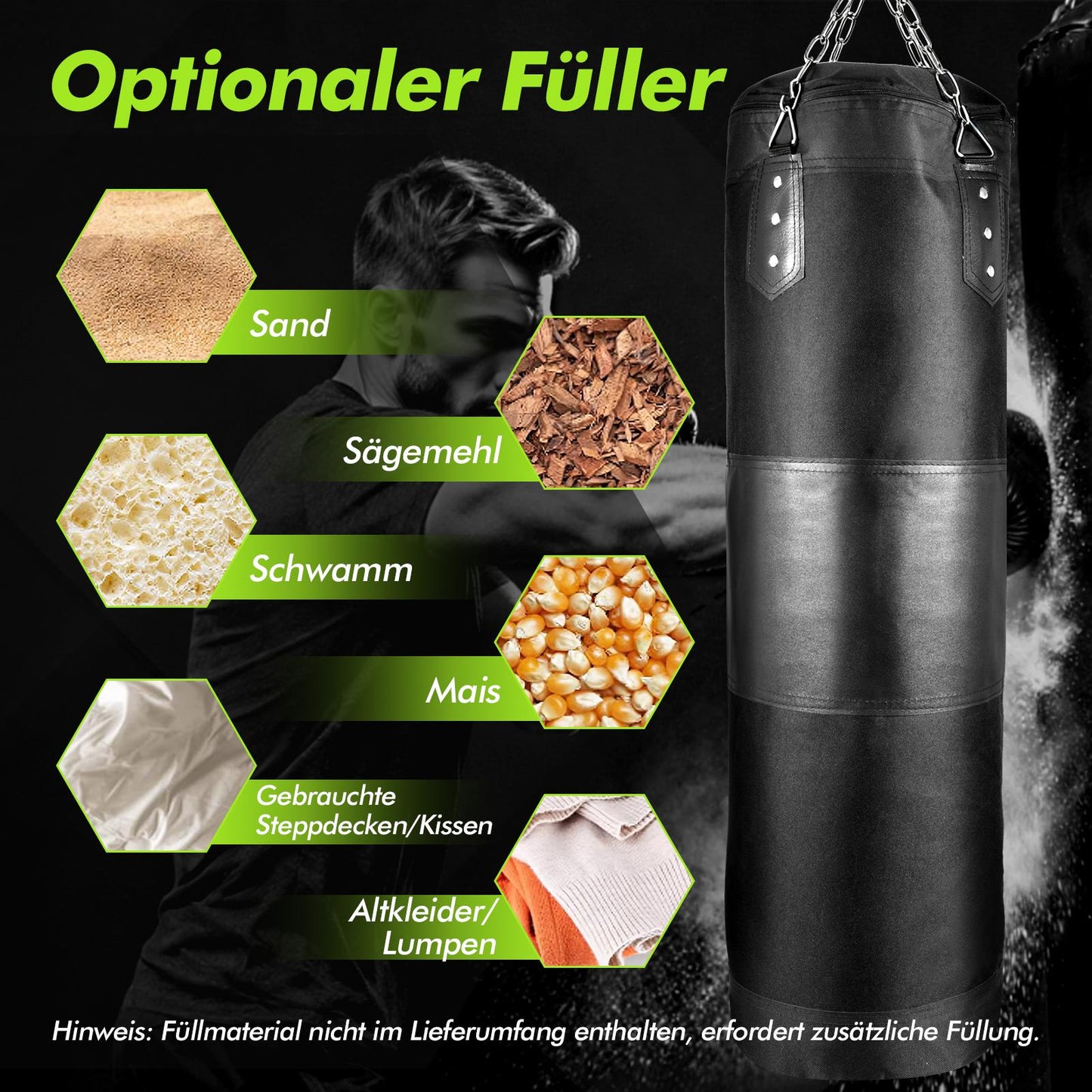 Sacs de frappe, 100 cm pour adultes et entraînement MMA – vue détaillée 13