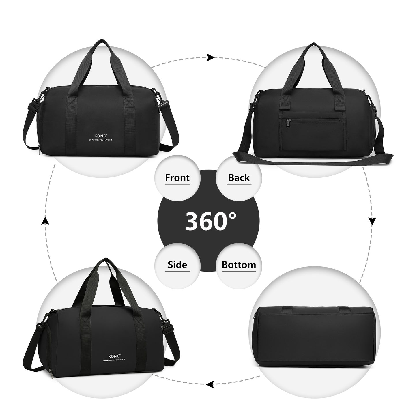 Sacs polochon, Gris pour camping et voyage – vue détaillée 6