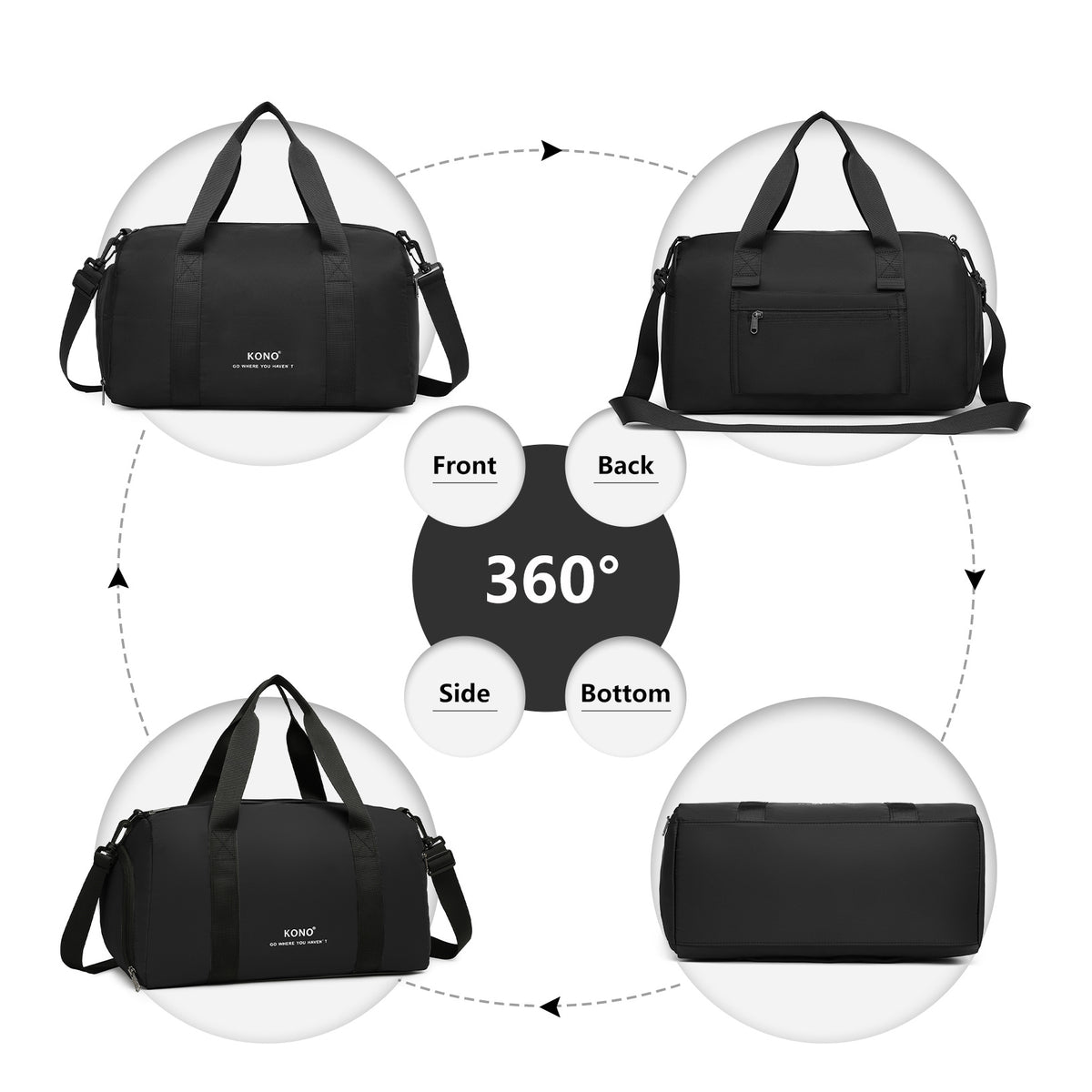 Sacs polochon, Gris pour camping et voyage – vue détaillée 6