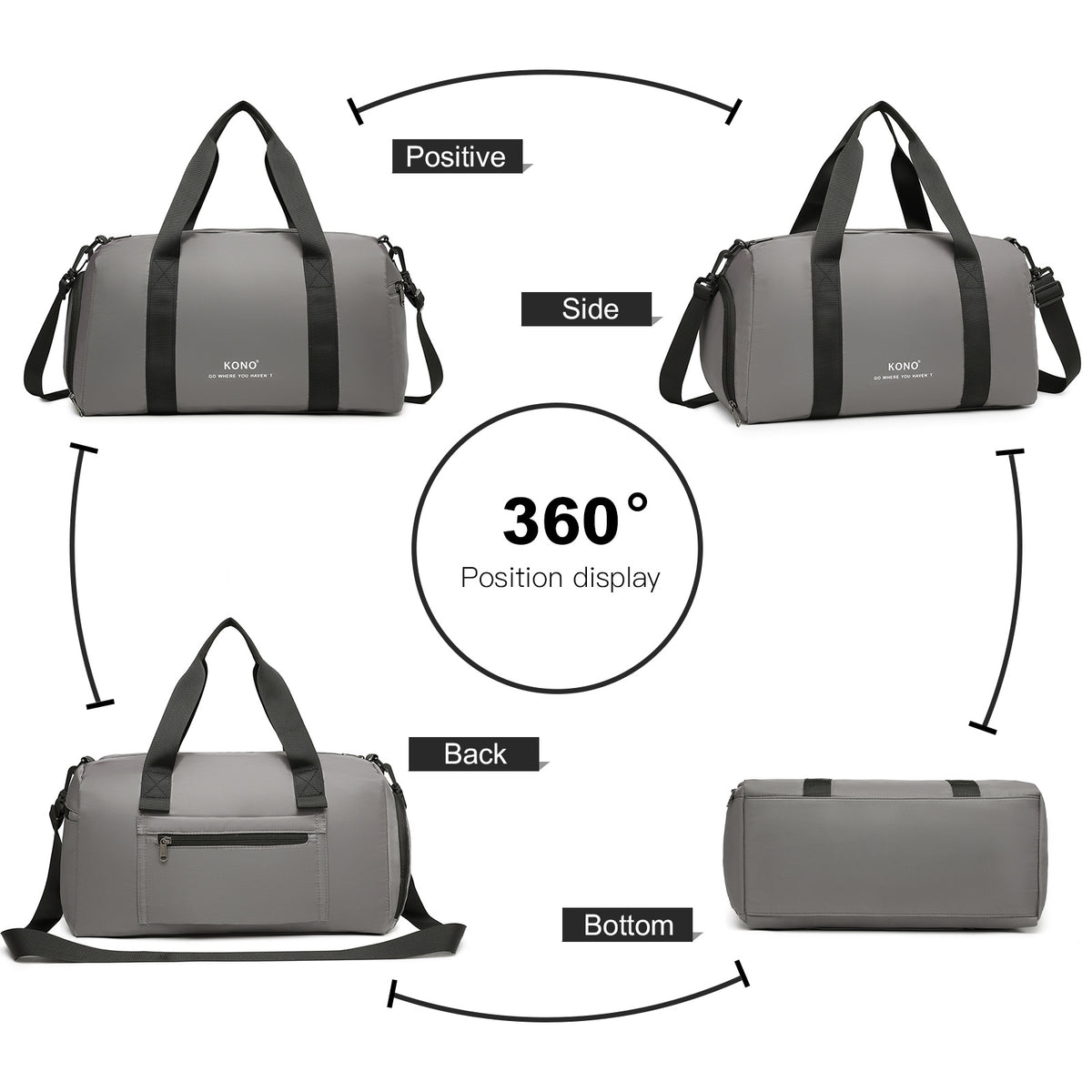 Sacs polochon, Gris pour camping et voyage – vue détaillée 25