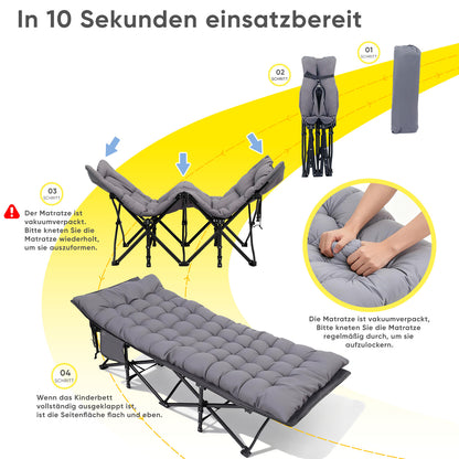 Sekey Lit de Camping, pliable pour jardin et terrasse – vue détaillée 4