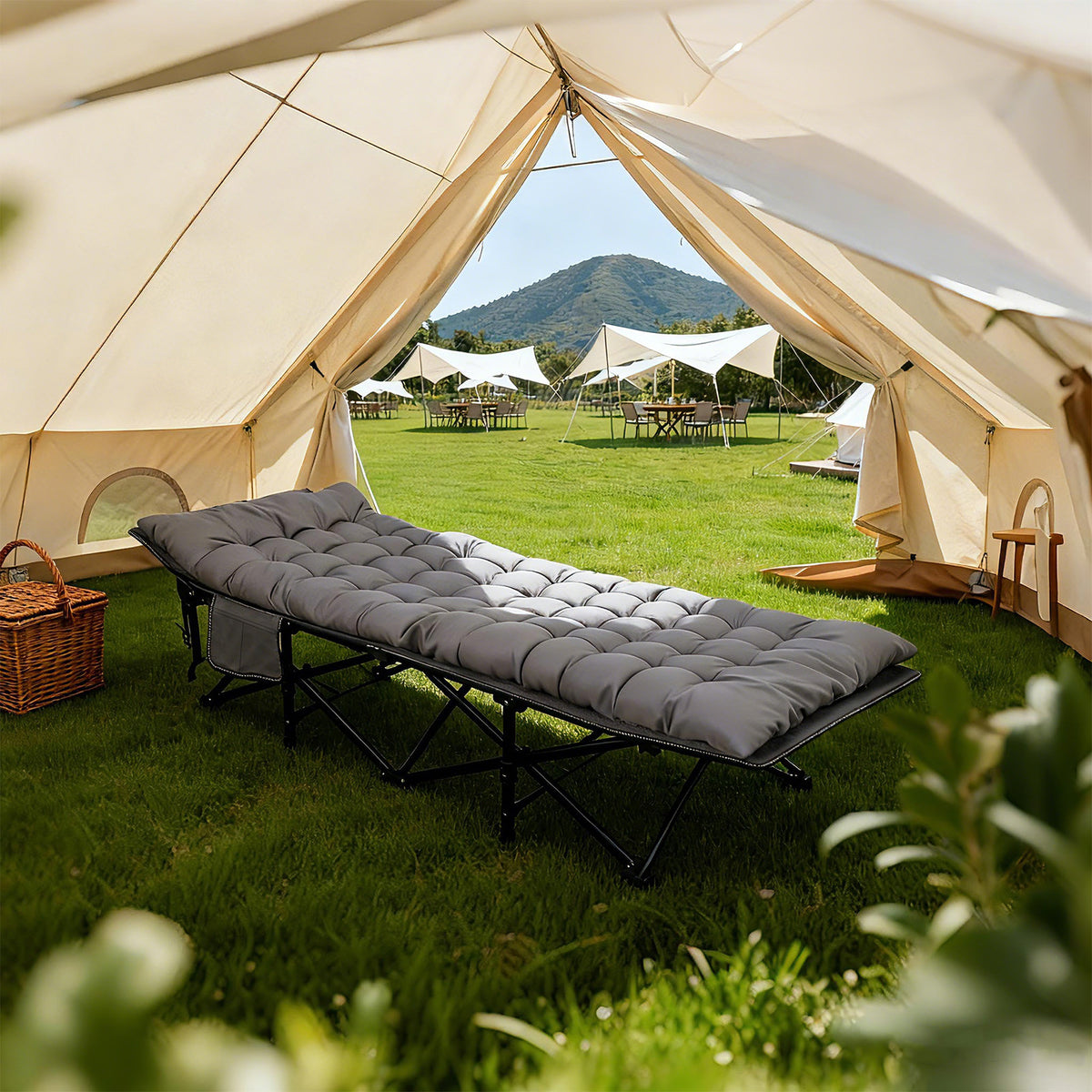 Sekey Lit de Camping, pliable pour jardin et terrasse – vue détaillée 8