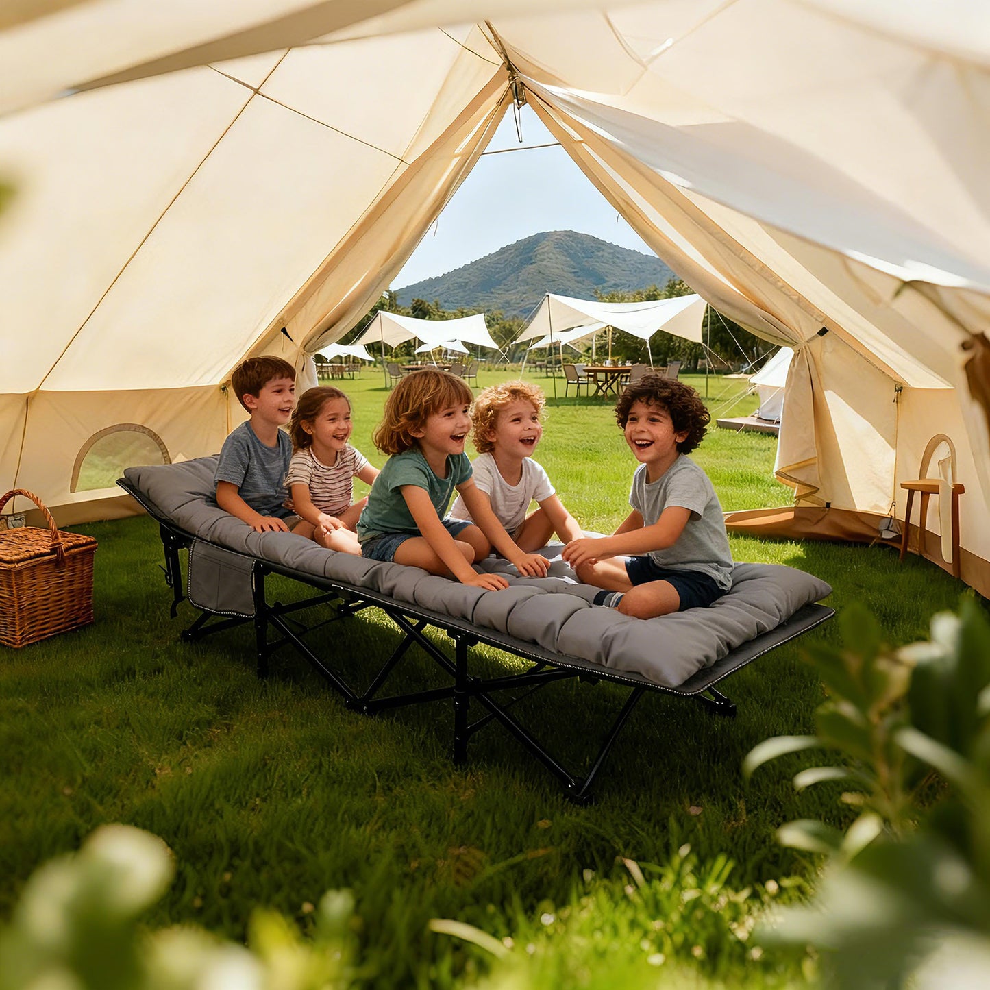 Sekey Lit de Camping, pliable pour jardin et terrasse – vue détaillée 9