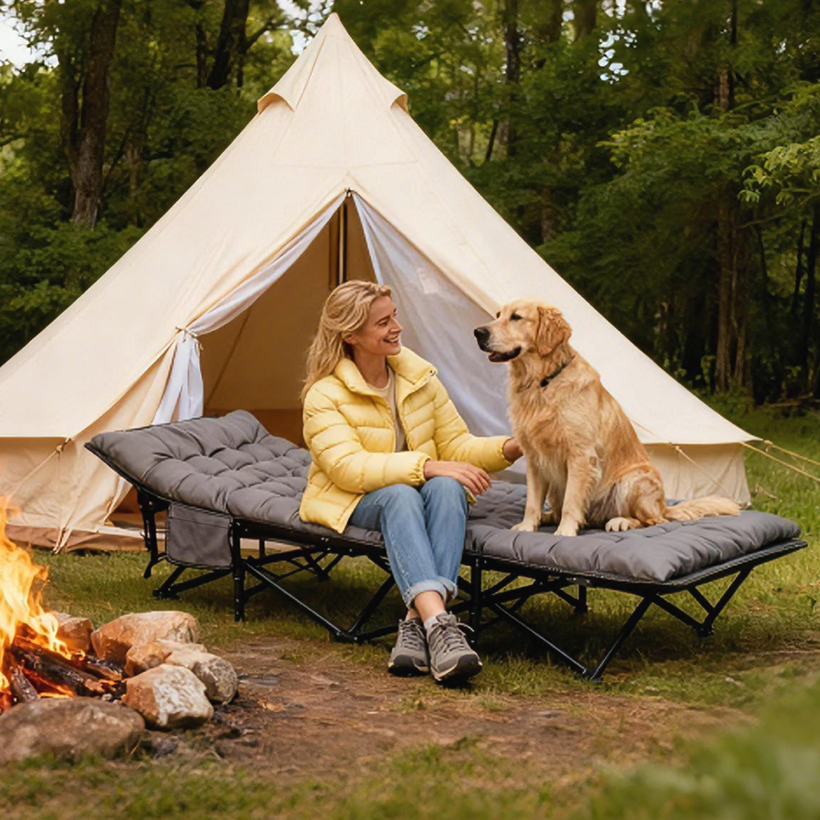 Sekey Lit de Camping, pliable pour jardin et terrasse – vue détaillée 10