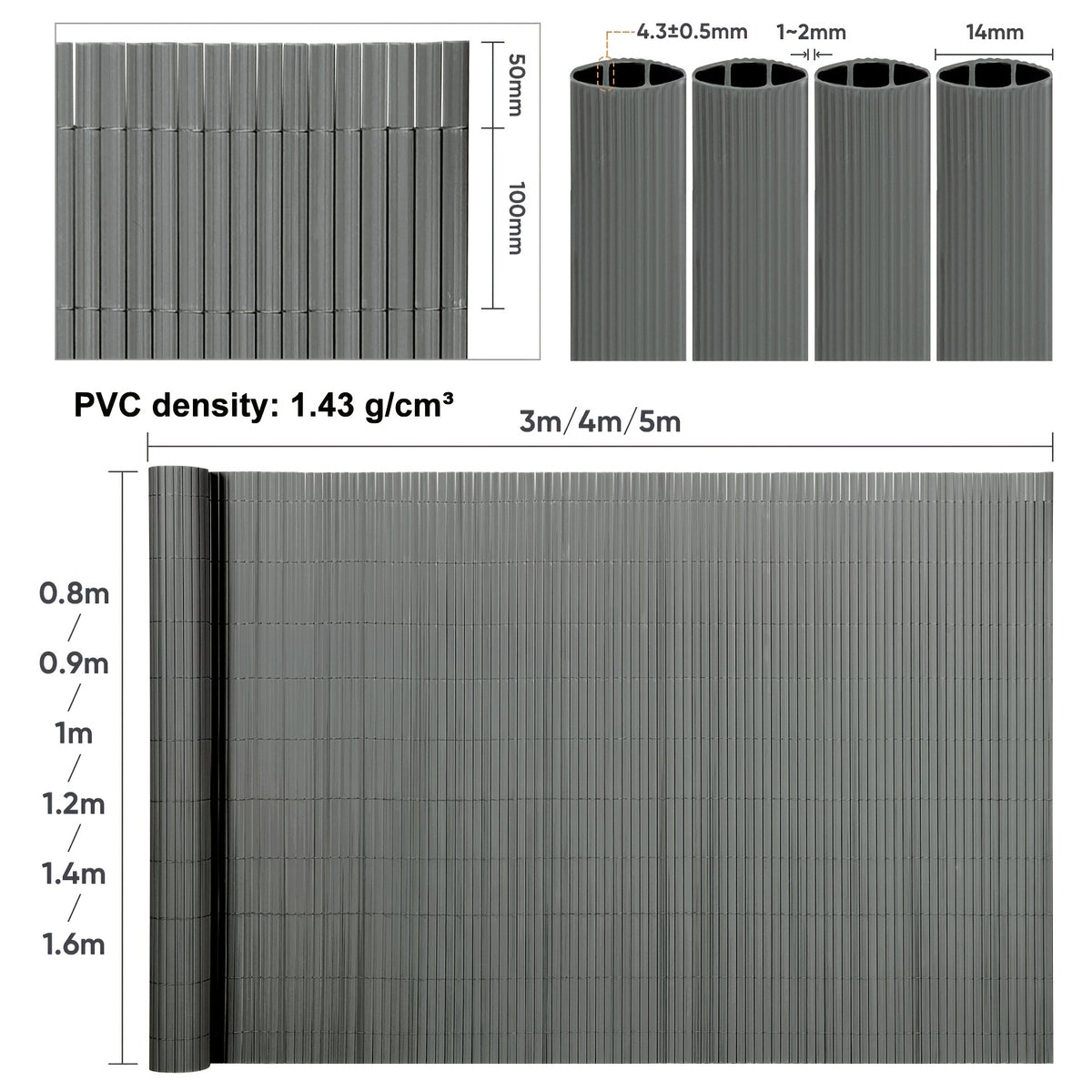 Sekey PVC Jardin Écran Renforcé, plastique pour jardin et terrasse – vue détaillée 39