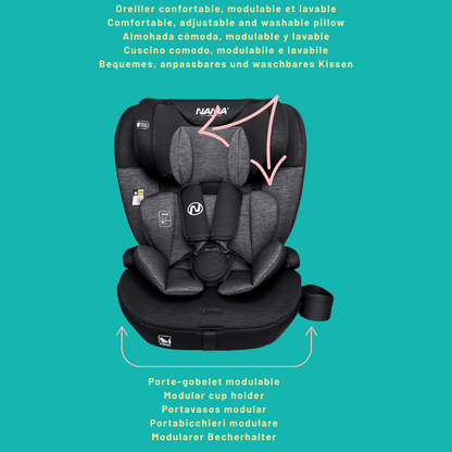 Siège auto bébé évolutif, réglable pour véhicule et déplacements – vue détaillée 12