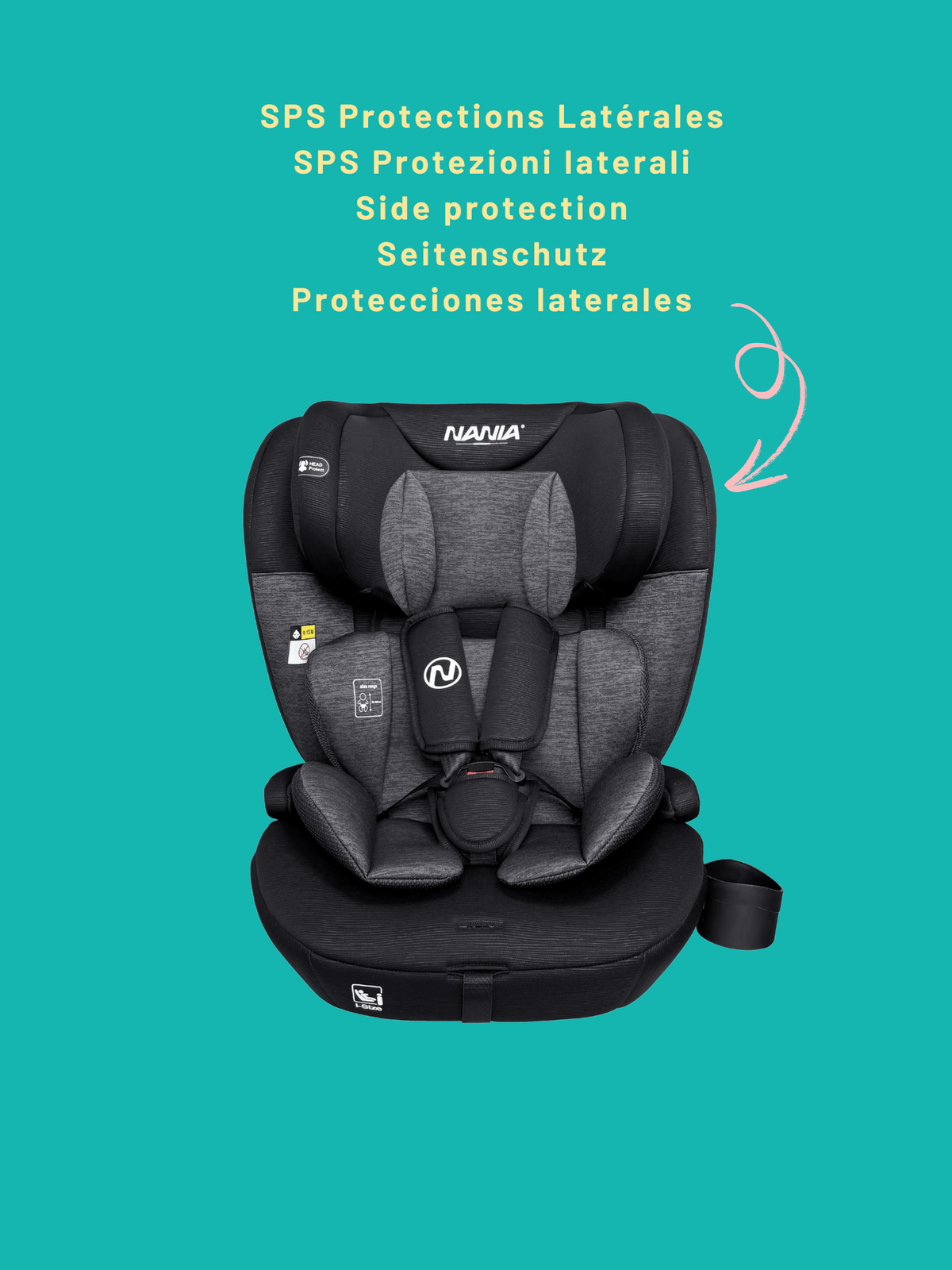 Siège auto bébé évolutif, réglable pour véhicule et déplacements – vue détaillée 15
