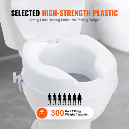 Siège de Toilette Élevé VEVOR, 300 lbs pour Personnes Âgées et quotidien – vue principale