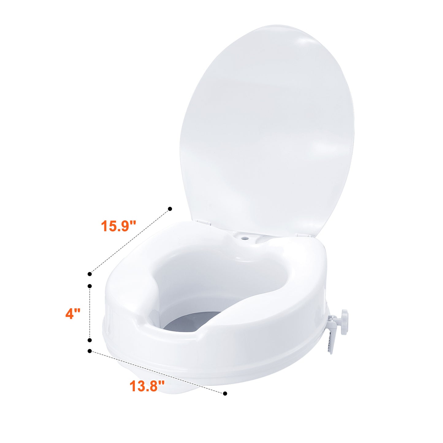 Siège de Toilette Élevé VEVOR, 300 lbs pour Personnes Âgées et quotidien – vue détaillée 3