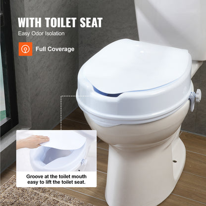 Siège de Toilette Élevé VEVOR, 300 lbs pour Personnes Âgées et quotidien – vue détaillée 6