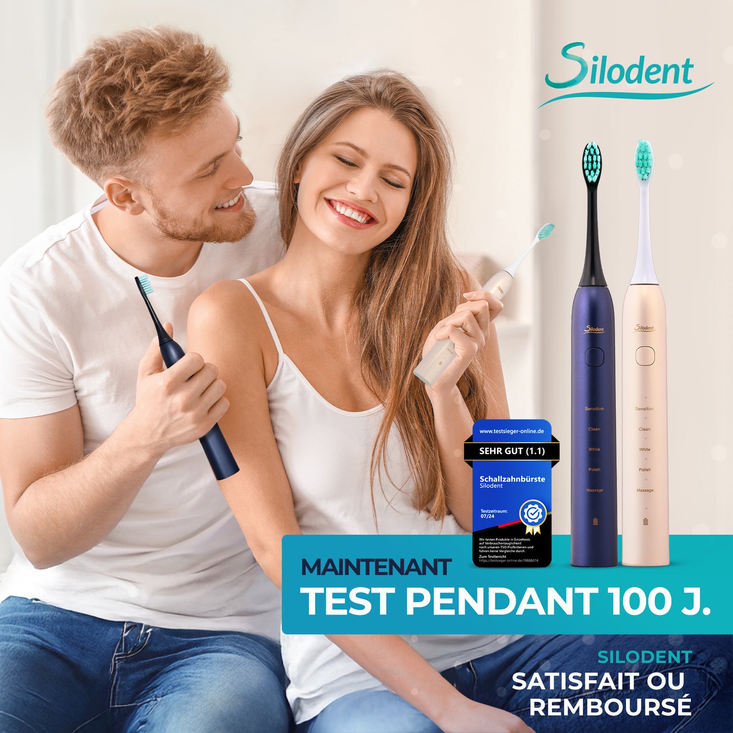 Silodent brosse à dents sonique, Bleu de nuit pour camping et voyage – vue détaillée 2