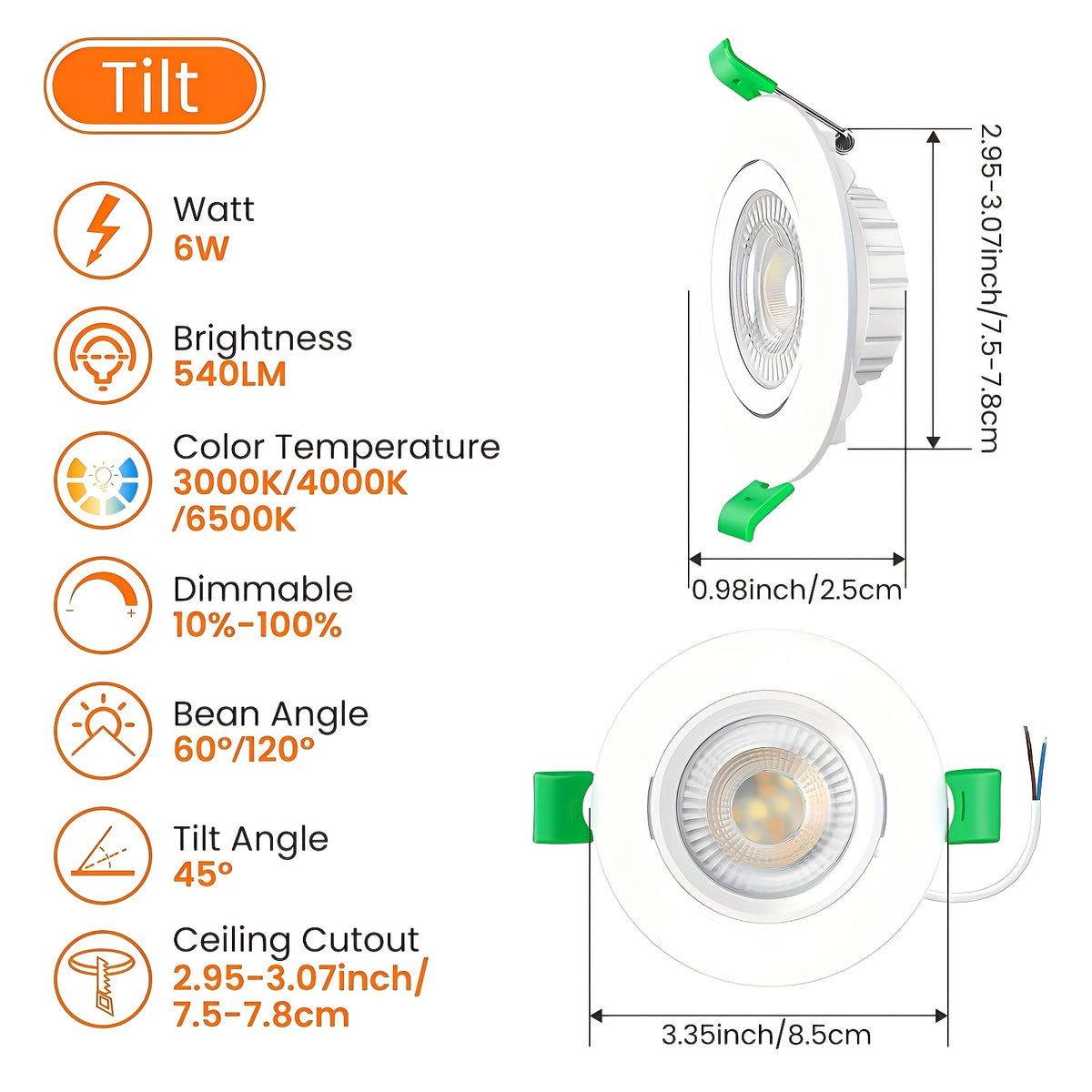 spots encastrables LED ALUSSO, éclairage LED pour cuisine et coin repas – vue détaillée 3