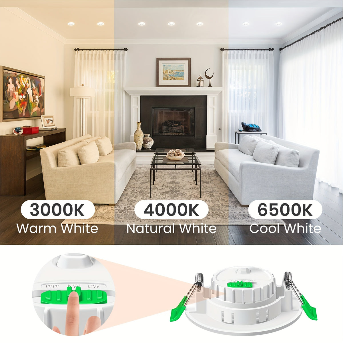 spots encastrables LED ALUSSO, éclairage LED pour cuisine et coin repas – vue détaillée 4