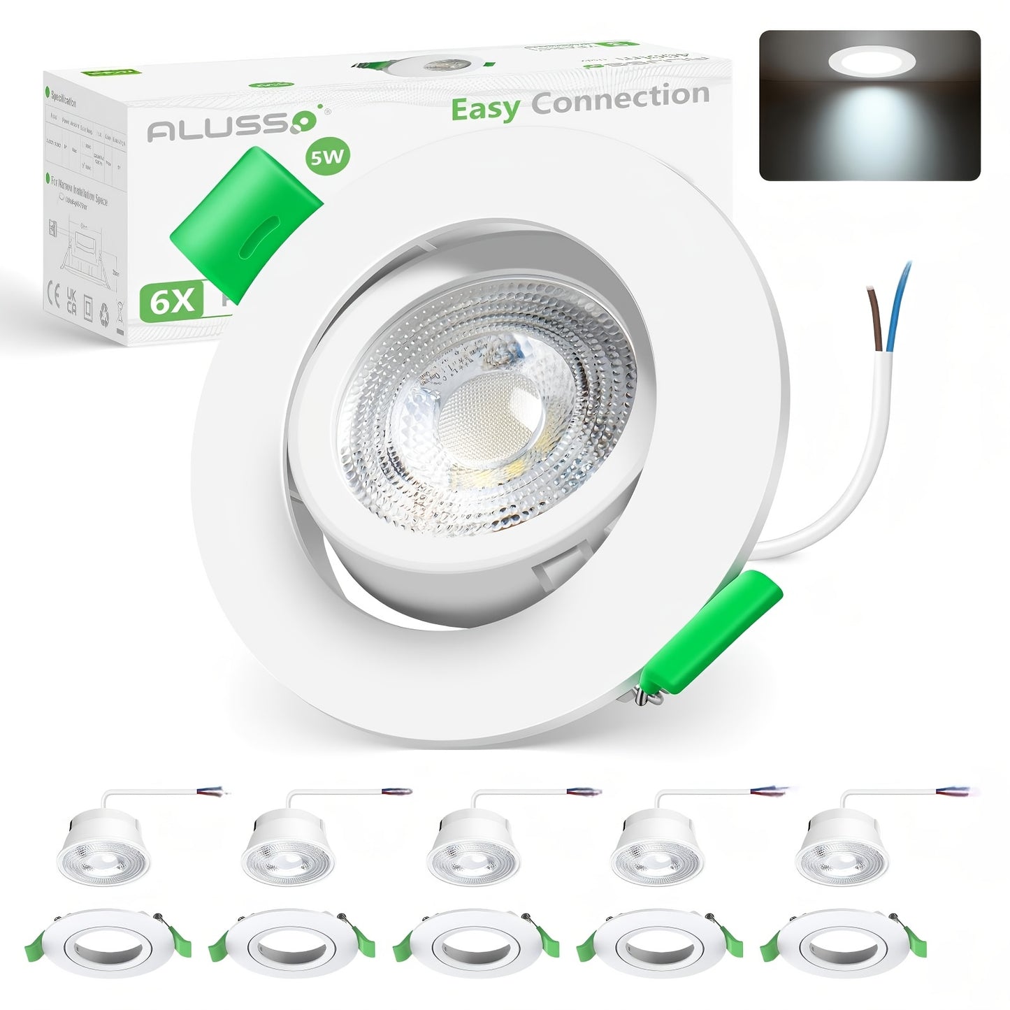 spots encastrables LED ALUSSO, éclairage LED pour cuisine et coin repas – vue détaillée 22