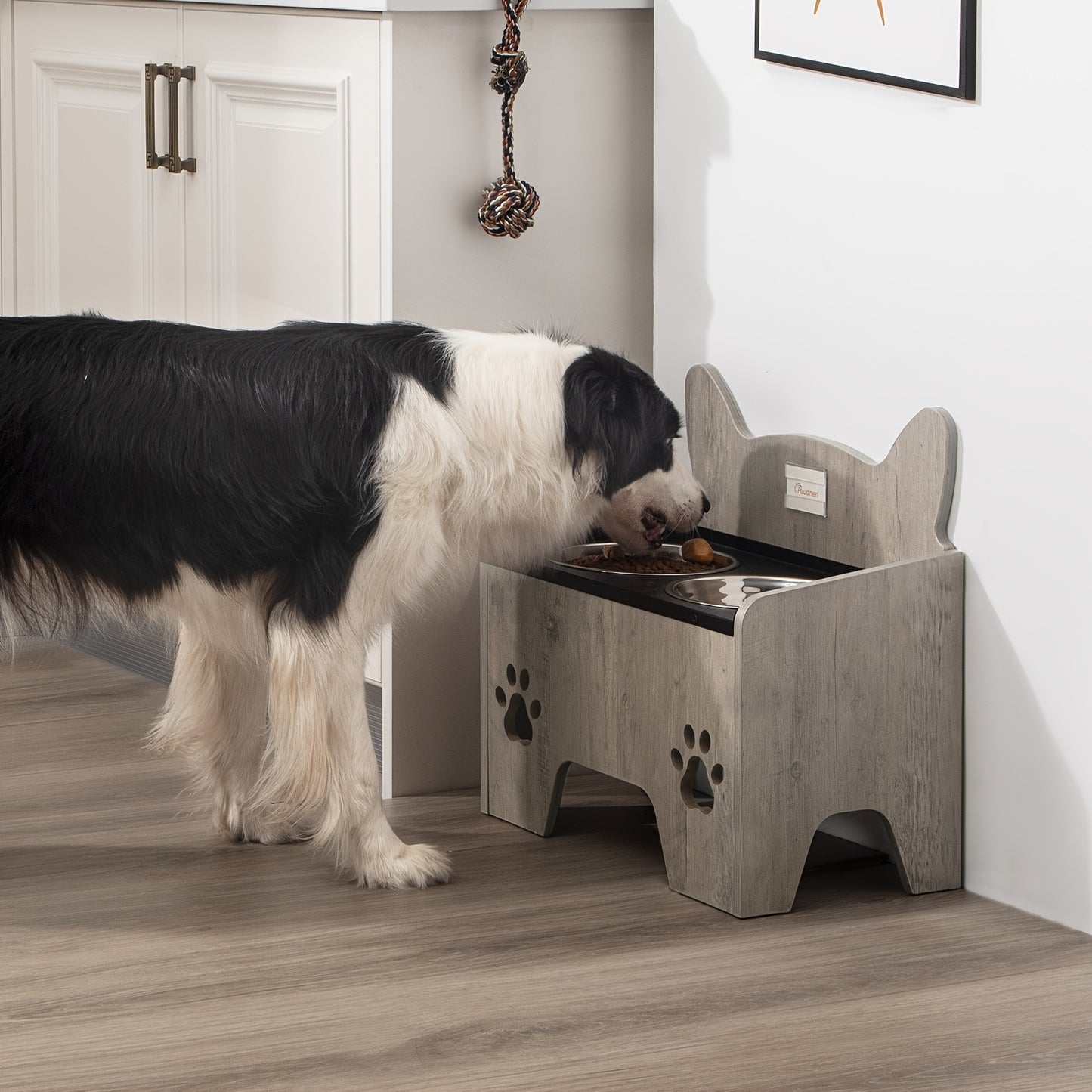 Station d'alimentation surélevée, acier inoxydable pour animaux et maison – vue détaillée 3