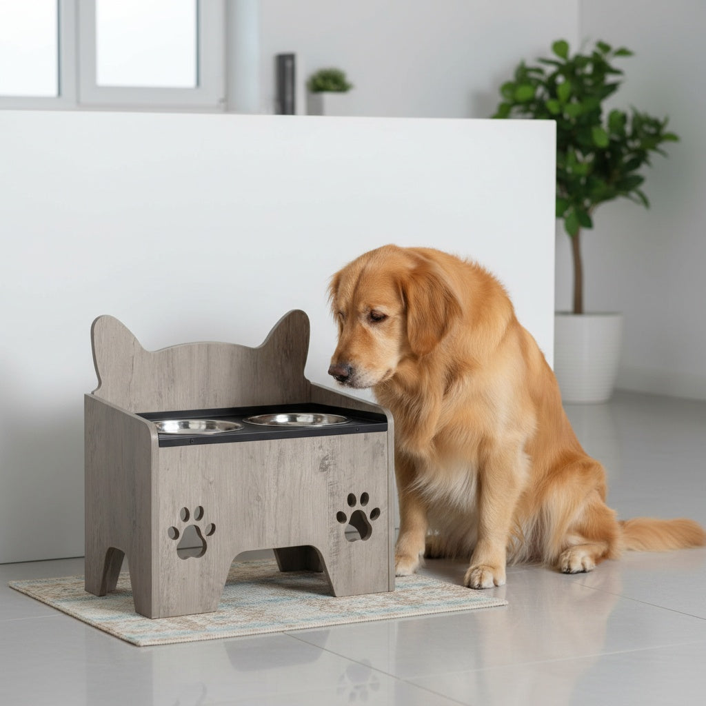 Station d'alimentation surélevée, acier inoxydable pour animaux et maison – vue détaillée 5