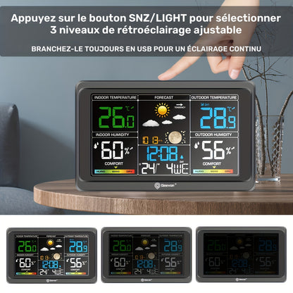 Station météo, 19,3 cm pour mesure intérieure et extérieure – vue détaillée 6