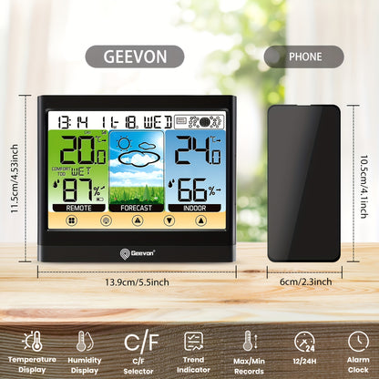 Station météo sans fil, 1pc pour maison et mesure intérieure et extérieure – vue détaillée 2