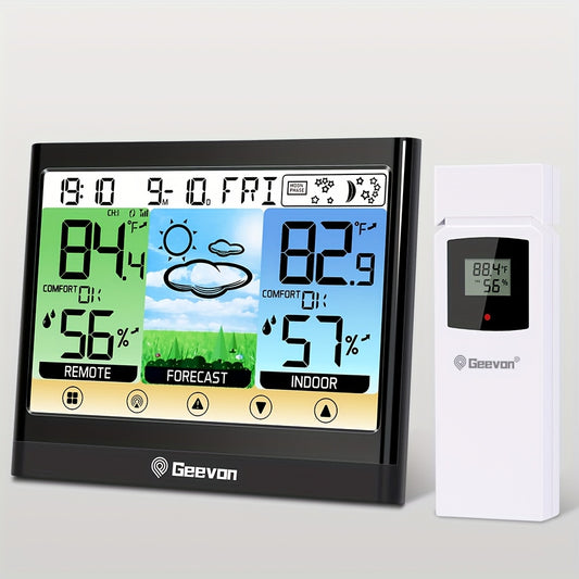 Station Météorologique Sans Fil Geevon, réglable pour Intérieur et Extérieur avec Thermomètre Hygromètre – vue principale