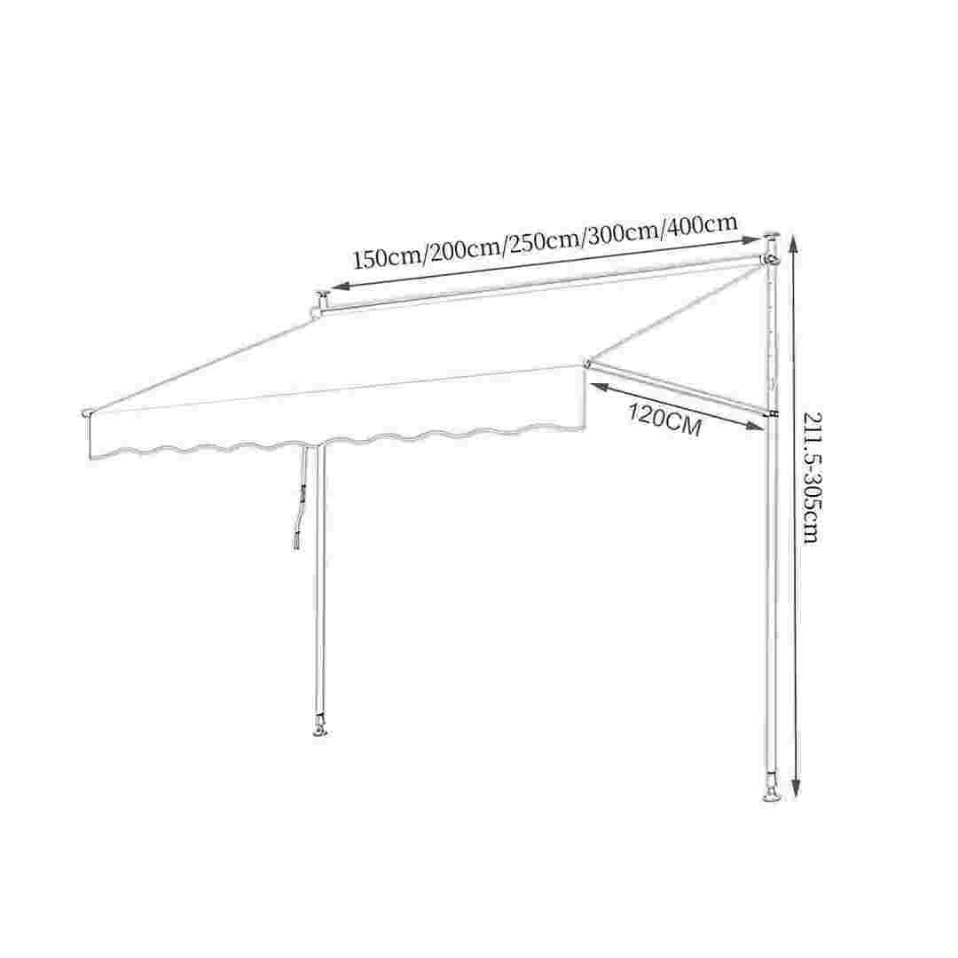 Store banne, 400Cm pour jardin et balcon – vue détaillée 2