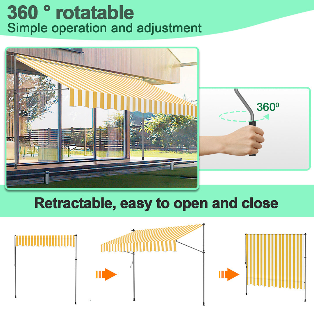 Store banne, 400Cm pour jardin et balcon – vue détaillée 4