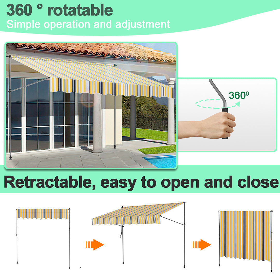 Store banne, 400Cm pour jardin et balcon – vue détaillée 14