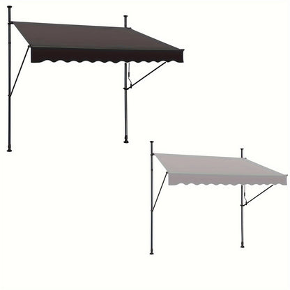 Store banne, Gris foncé pour balcon et jardin – vue principale