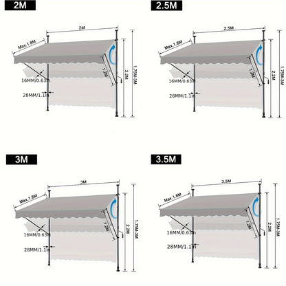 Store banne, Gris foncé pour balcon et jardin – vue détaillée 3