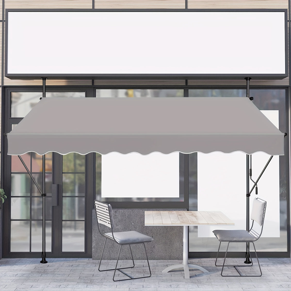 Store banne, Gris foncé pour balcon et jardin – vue détaillée 4