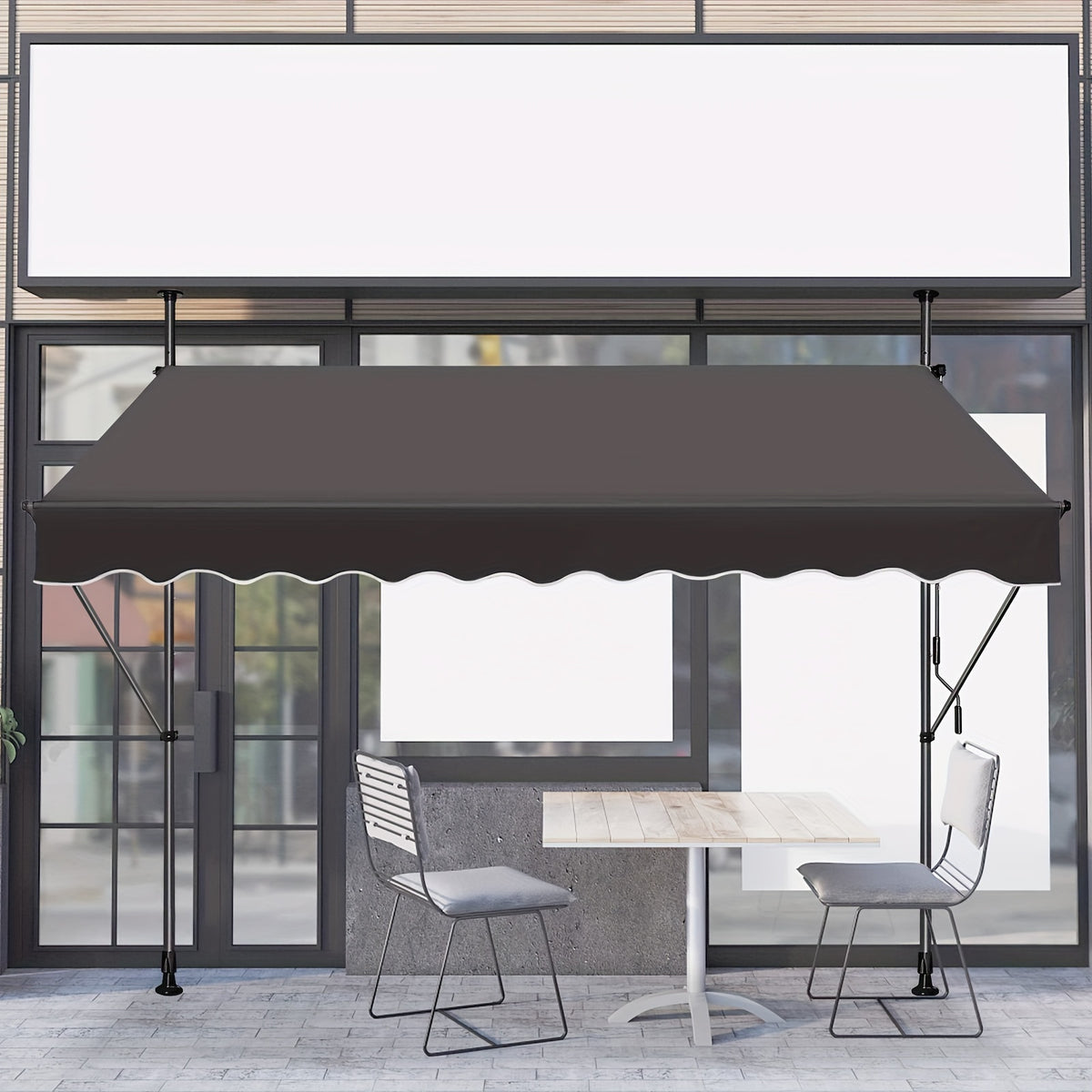 Store banne, Gris foncé pour balcon et jardin – vue détaillée 5